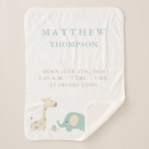 Jungle Safari Animals Birth Notice