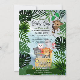 Jungle Safari Animals Boy Shower-inbjudan Inbjudningar