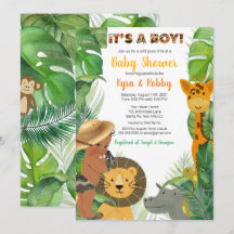 Jungle Safari Animals Boy Shower