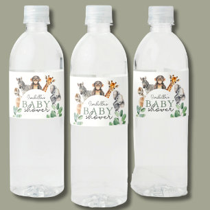 Jungle Safari Animals Boy Shower Vattenflaskor Etikett