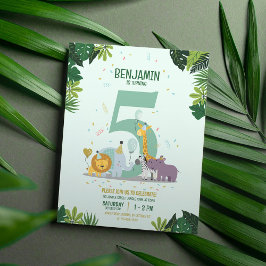 Jungle Safari Animals budget - födelsedagsinbjudan