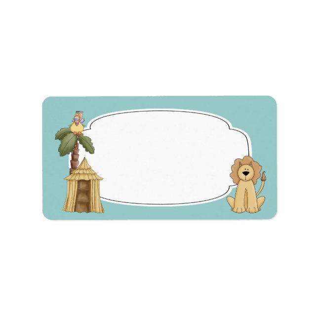 Jungle Safari Animals-etikett Adressetikett (Framsidan)