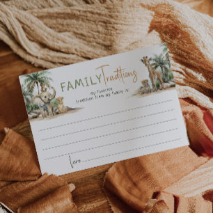 Jungle Safari Animals Family Traditions Card Tack Kort