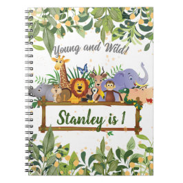 Jungle Safari Animals Forest Anpassningsbar Birthd Anteckningsbok