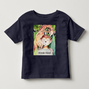 Jungle Safari Animals Giraffe Monkey Personlig Tee Shirt