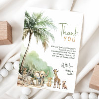 Jungle Safari Animals Lodrät Baby Shower Flat