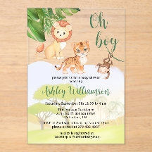 Jungle Safari Animals Oh Boy Baby Shower