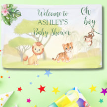 Jungle Safari Animals Oh Boy Baby Shower