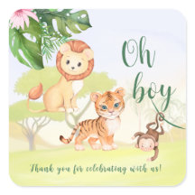 Jungle Safari Animals Oh Boy Baby Shower