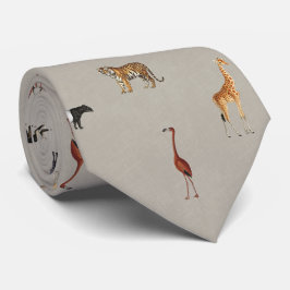Jungle Safari Animals Pattern Grey Neck Tie Slips