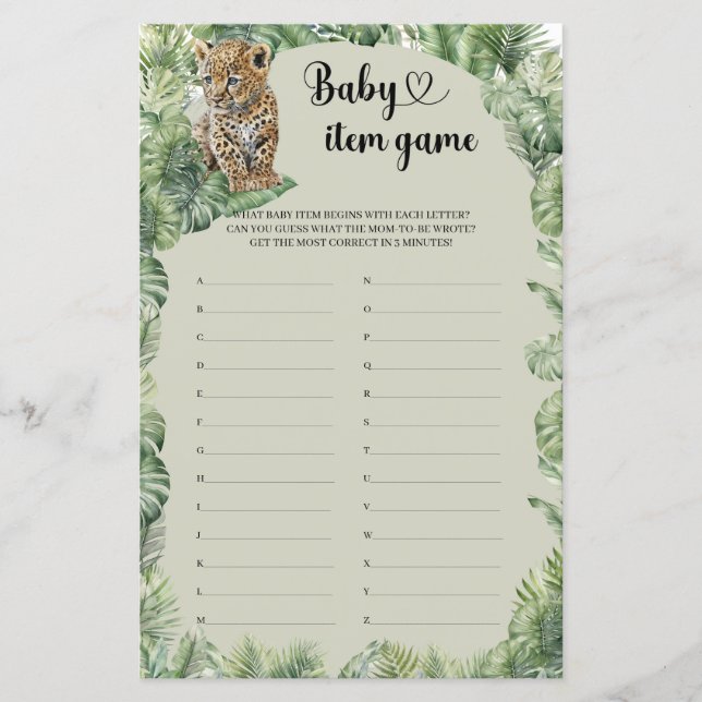 Jungle Safari Animals Tropical Baby Item-match (Framsida)