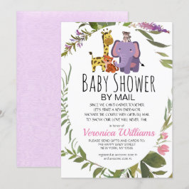 Jungle Safari Animals Tropical Baby Shower by Mail Inbjudningar