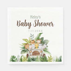 Jungle Safari Baby djur Baby Shower Pappersservett