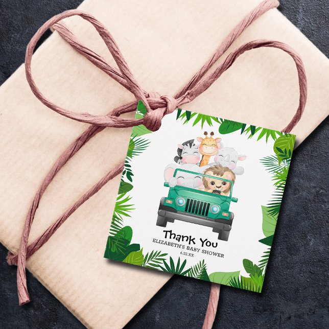Jungle Safari Baby djur Tack Gåvor Etiketter (Skapare uppladdad)