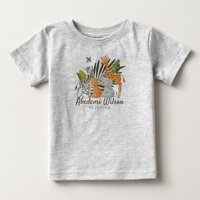 Jungle Safari Baby dusch baby t-shirt (Framsida)