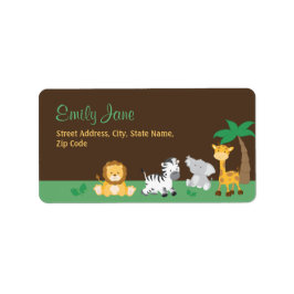 Jungle Safari Baby Shower Adressetikett