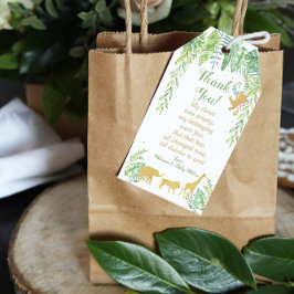 Jungle Safari Baby Shower-favorittaggar för Tack Presentetikett
