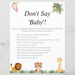 Jungle Safari Baby Shower Games Reklamblad