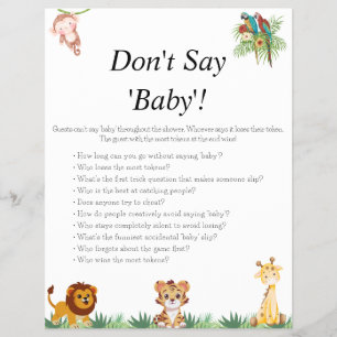 Jungle Safari Baby Shower Games Reklamblad