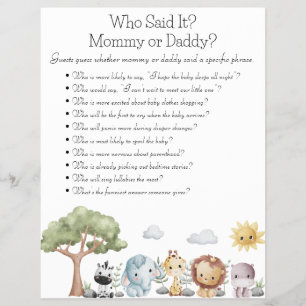 Jungle Safari Baby Shower Games Reklamblad