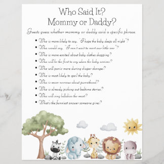 Jungle Safari Baby Shower Games Reklamblad
