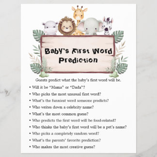 Jungle Safari Baby Shower Games Reklamblad