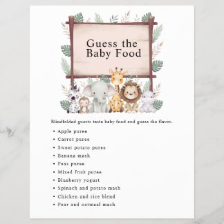 Jungle Safari Baby Shower Games Reklamblad