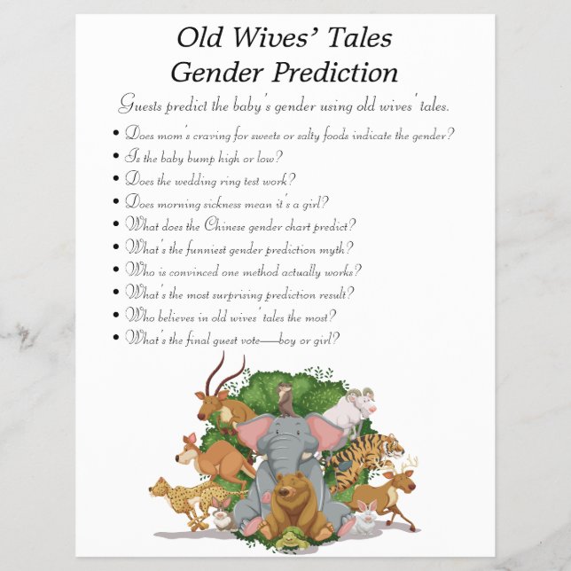 Jungle Safari Baby Shower Games Reklamblad (Framsidan)