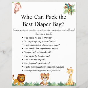 Jungle Safari Baby Shower Games Reklamblad