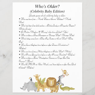 Jungle Safari Baby Shower Games Reklamblad