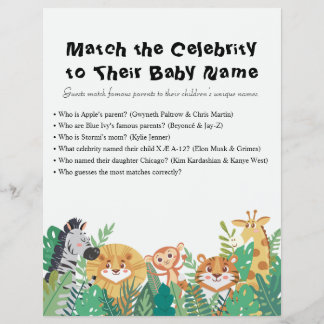 Jungle Safari Baby Shower Games Reklamblad