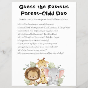 Jungle Safari Baby Shower Games Reklamblad