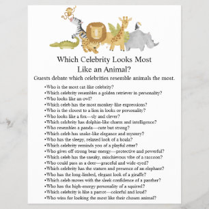 Jungle Safari Baby Shower Games Reklamblad