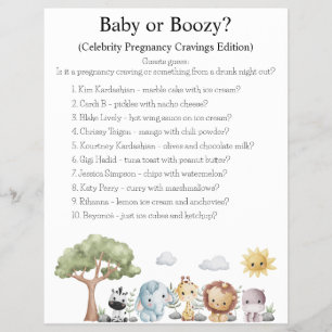 Jungle Safari Baby Shower Games Reklamblad