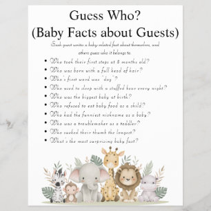 Jungle Safari Baby Shower Games Reklamblad