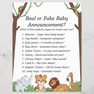 Jungle Safari Baby Shower Games Reklamblad