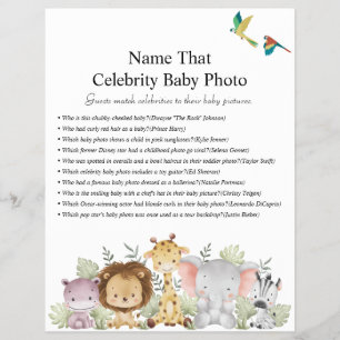Jungle Safari Baby Shower Games Reklamblad