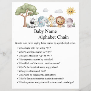 Jungle Safari Baby Shower Games Reklamblad