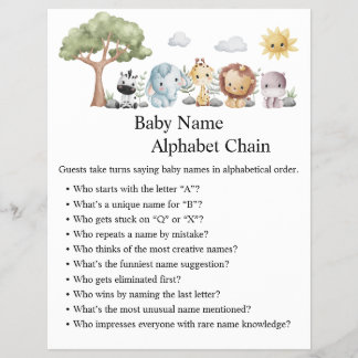 Jungle Safari Baby Shower Games Reklamblad