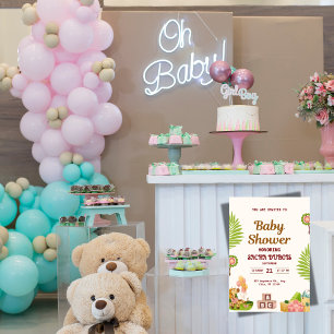 Jungle Safari Baby Shower Inbjudan