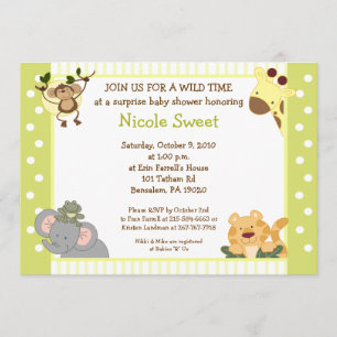 Jungle Safari Baby Shower-inbjudan 5x7 Inbjudningar