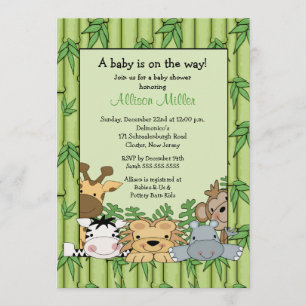 Jungle Safari Baby Shower Inbjudningar
