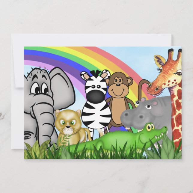 Jungle/Safari Baby Shower-inbjudningar Inbjudningar (Framsida)