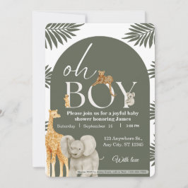 Jungle Safari Baby Shower Invitation Inbjudningar