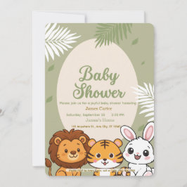 Jungle Safari Baby Shower Invitation Inbjudningar
