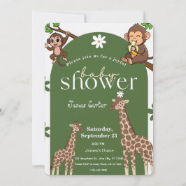 Jungle Safari Baby Shower Invitation Inbjudningar