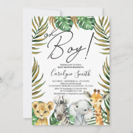 Jungle Safari Baby Shower Oh Boy-inbjudan Inbjudningar