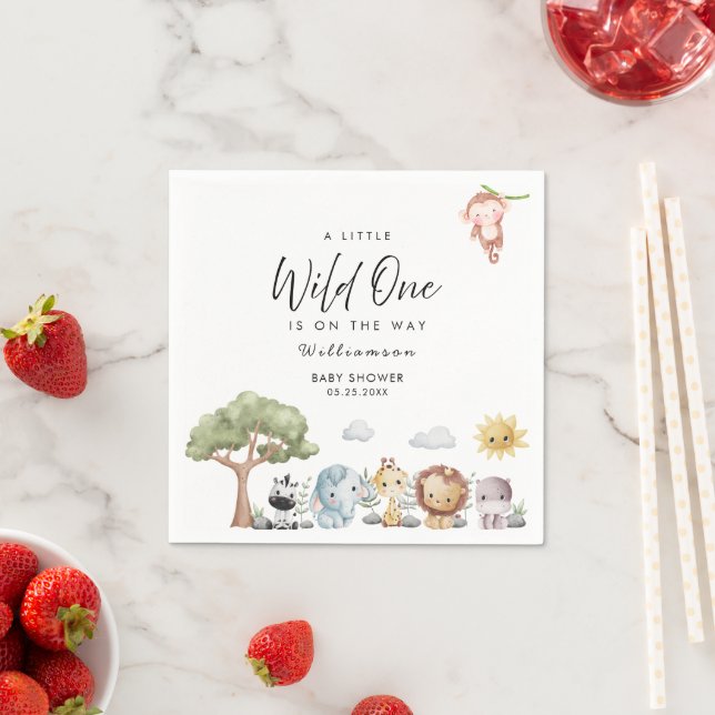 Jungle Safari Baby Shower Pappersservett (Insitu)