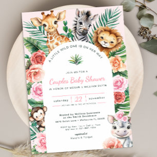 Jungle Safari Baby Shower Par Party Inbjudningar