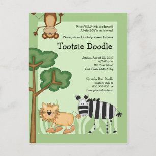 Jungle Safari Baby Shower Post Card-inbjudan Inbjudan Vykort